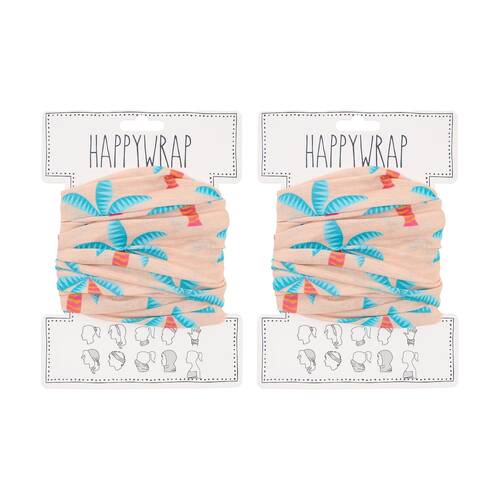 2PK Annabel Trends Happywrap Women's Hair Accessory 50x25cm Palm Tree