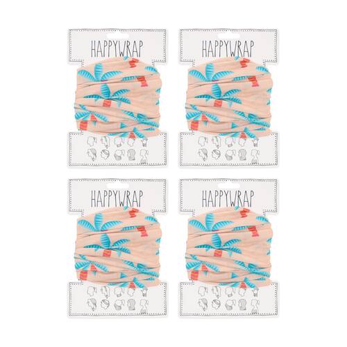 4PK Annabel Trends Happywrap Women's Hair Accessory 50x25cm Palm Tree