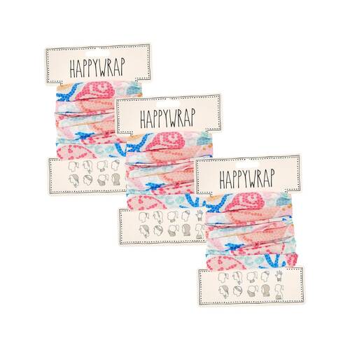 3PK Annabel Trends Happywrap Womens Multipurpose Bandana 50x25cm - Shelly Beach