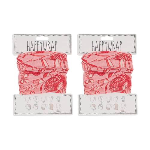 2PK Annabel Trends Happywrap Women's Hair Accessory 50x25cm Trailing Natives Red
