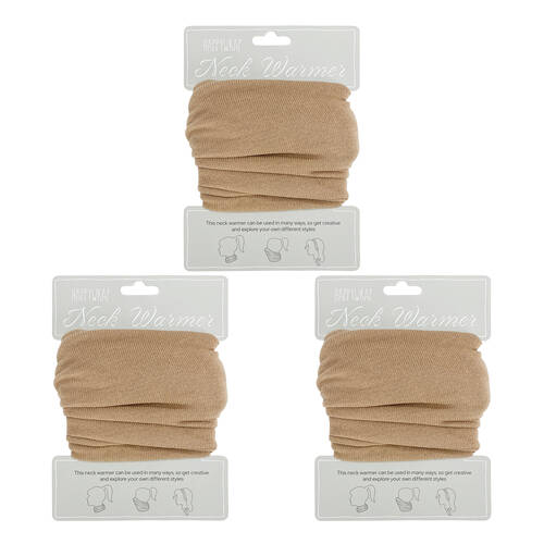 3PK Annabel Trends Happywrap Neck Warmer Women's Accessory 50x25cm - Tan