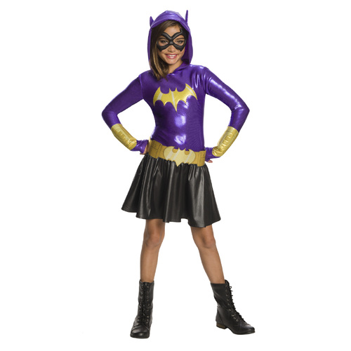 Dc Comics Batgirl Dcshg Hoodie Kids Girls Dress Up Costume - Size 6-8 Yrs