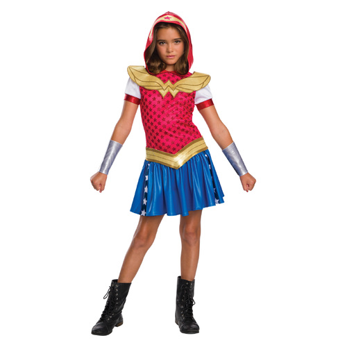 Dc Comics Wonder Woman Dcshg Hoodie Kids Girls Dress Up Costume - Size 9-12 Yrs