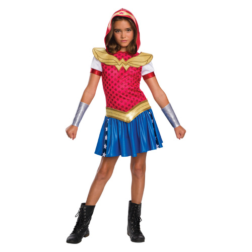 Dc Comics Wonder Woman Dcshg Hoodie Kids Girls Dress Up Costume - Size 6-8 Yrs