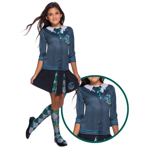 Harry Potter Slytherin Kids Girls Dress Up Costume Top - Size 5-7 Yrs