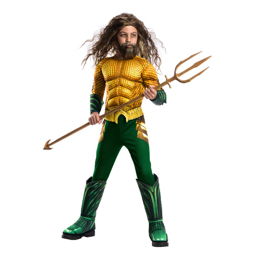 Dc Comics Aquaman Deluxe Boys Dress Up Costume - Size L