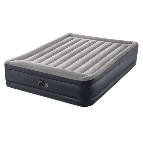 Intex Queen Deluxe Pillow Rest Inflatable Airbed W/Fiber-Tech Bip 203x152x42cm
