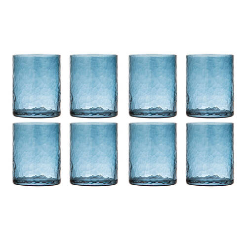 2x 4pc Ladelle Flynn Glass Tumbler Cup Drinkware 10cm - Blue