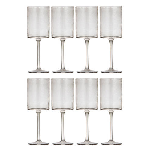 2x 4pc Ladelle Flynn Glass Tumbler Cup Drinkware 22cm - Charcoal