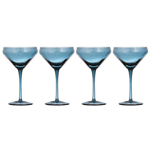 4pc Ladelle Flynn Coupe Glass Stemware 18cm - Blue