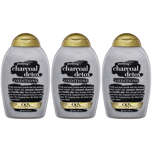 3PK OGX 385ml Purifying & Charcoal Detox Conditioner