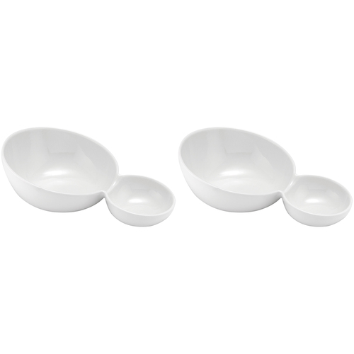 2PK Ladelle Alto Serve & Share Sloped Porcelain Split Serving Bowl