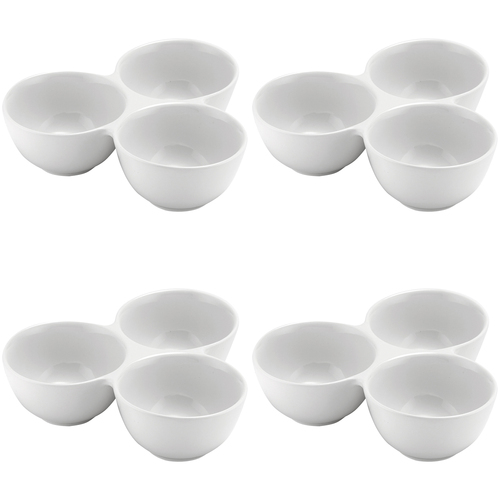 4PK Ladelle Alto Serve & Share 3 Porcelain Dip Serving Bowl
