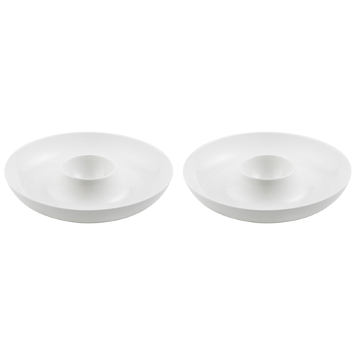 2PK Ladelle Alto Serve & Share Chip & Dip Porcelain Serving Platter