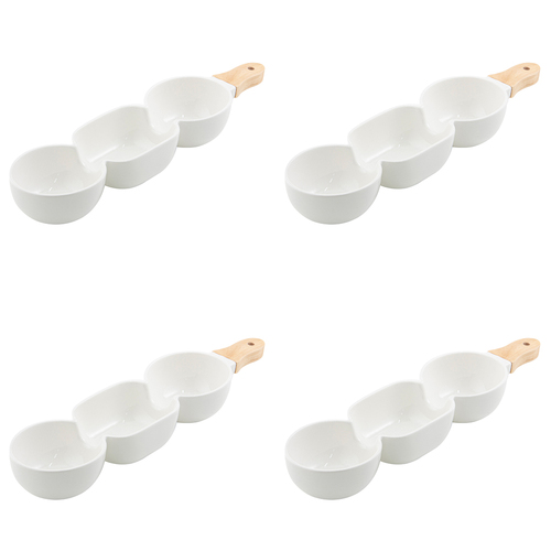 4PK Ladelle Alto Serve & Share 3 Part 40x9.8cm Serve Stick - White