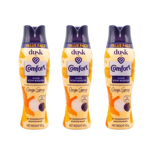 3PK Comfort In Wash Scent Booster Dusk Orange Spring 425g Fabric Freshener