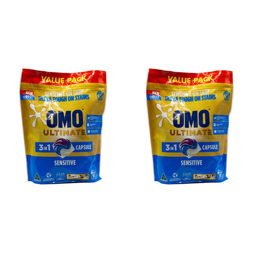 100pc Omo Ultimate 3in1 Laundry Detergent Capsules - Sensitive 