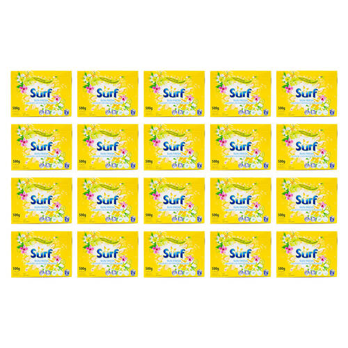 20PK Surf Stain Removal Laundry Detergent Powder Box 500G - Sun Fresh