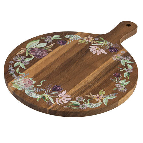 Leura Round Acacia Serving Board Kitchen Cooking Serveware 40x30cm