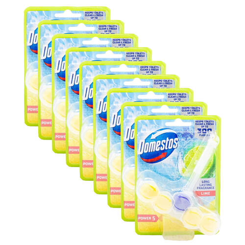 9PK Domestos 50g Toilet Bowl/Cage Cleaner Power 5 Lime Scent Antibacterial Sanitiser