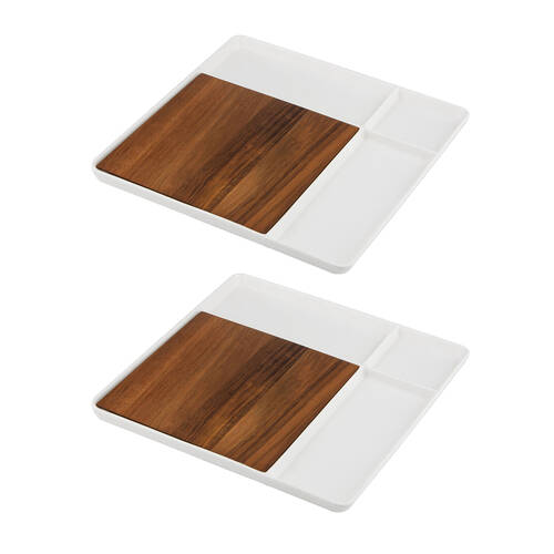 2PK Ladelle Essentials Square Serving Board 29.5cm - White