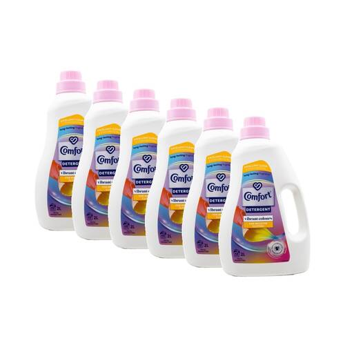 6PK Comfort Laundry Detergent Vibrant Colours For Brighter Clothes 40 Washes 2L