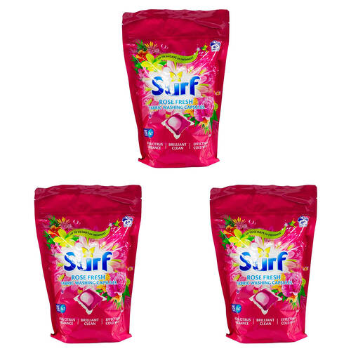120pc Surf Fabric Washing Capsules Front & Top Loader - Rose Fresh
