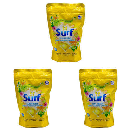 120pc Surf Fabric Washing Capsules Front & Top Loader - Sun Fresh