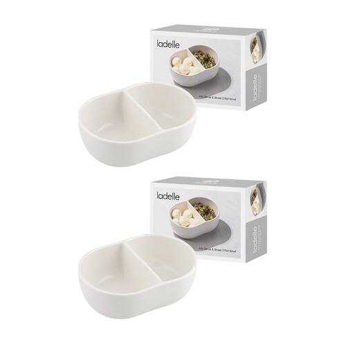 2PK Alto Serve & Share 2 Part Salad Dish Bowl Kitchen Serveware 145x10cm