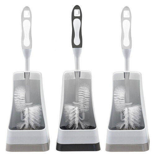 3PK White Glove Essentials Toilet Brush Holder Under Rim Brush Assorted
