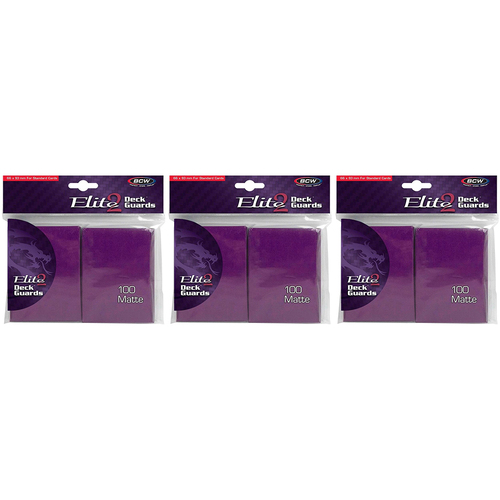 3x 100pc BCW Deck Protectors Standard Elite2 Sleeves 66x93mm Matte Mulberry