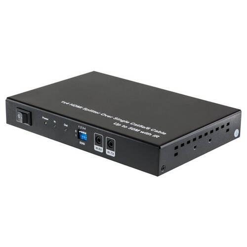 Pro2 4-Way HDMI Over Single CAT5/6 Splitter Transmitter Port Hub Box Black