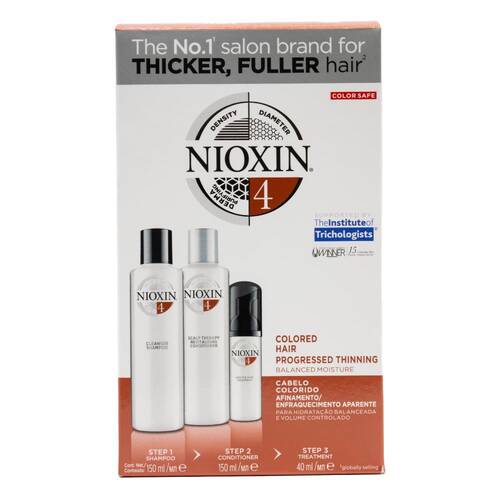 3pc Nioxin 150ml Shampoo/Conditioner/40ml Treatment Coloured Hair System 4