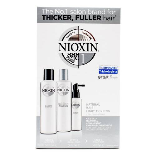 3pc Nioxin 150ml Shampoo/Conditioner/50ml Treatment Natural Hair System 1