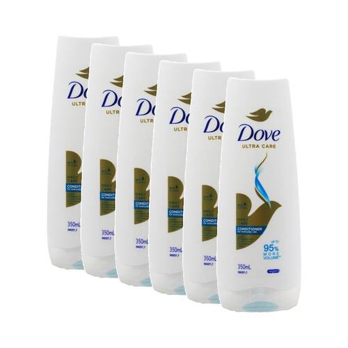 6PK Dove Ultra Care Bio Restore Daily Hair Conditioner Vegan 350mL