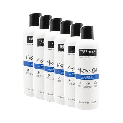 6PK TRESemme Hair Conditioner Moisture Rich w/Vitamin & Jojoba Oil 350ml
