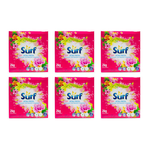 6PK Surf Laundry Stain Removal Detergent Powder 1kg - Rose Fresh