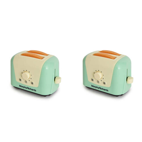 2PK Casdon Morphy Richards Toaster Toy Roleplay Pretend Play Kids 3y+ Green