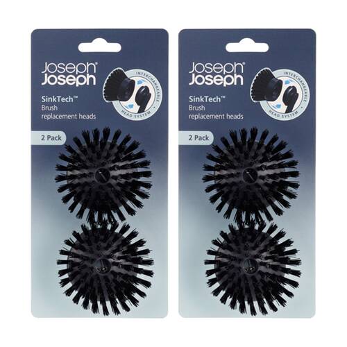 2x 2pc Joseph Joseph SinkTech Pan Scraper Brush Replacement Heads Graphite