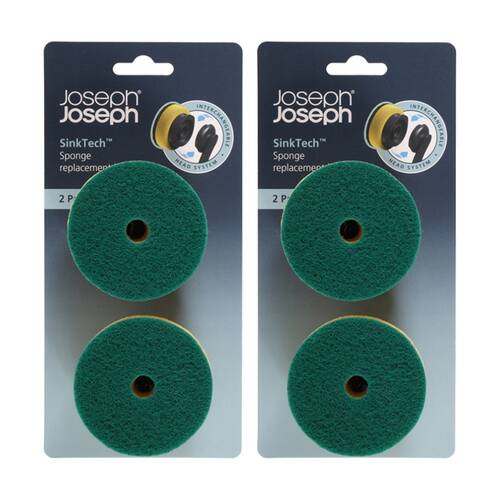 2x 2pc Joseph Joseph SinkTech Compatible Dish Sponge Replacement Heads