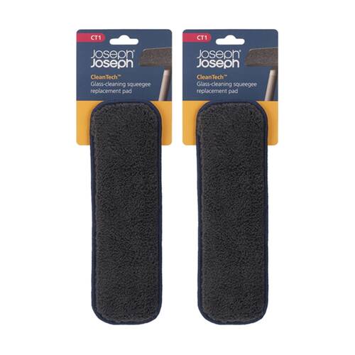 2PK Joseph Joseph CleanTech Microfibre Glass Cleaner Squeegee Replacement Blue