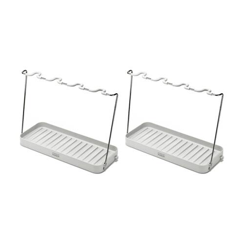2PK Joseph Joseph DrySmart Wine Glass Drying Rack Kitchen Organiser Stone