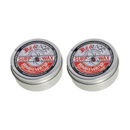 2PK Redback Incredible Grip Surf Wax Formulated For Warm Water Above 20C 65g