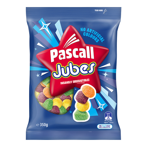 Pascall 350g Jubes Chewy Lollies