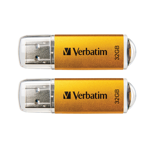 2x Verbatim Store'n'Go 32GB USB 3.0 Stick Drive - Gold