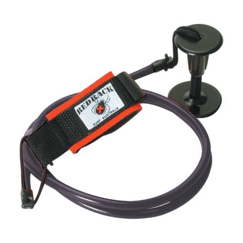 Redback Straight Bodyboard Leash Quick Release Urethane Wrist Strap Black/Red