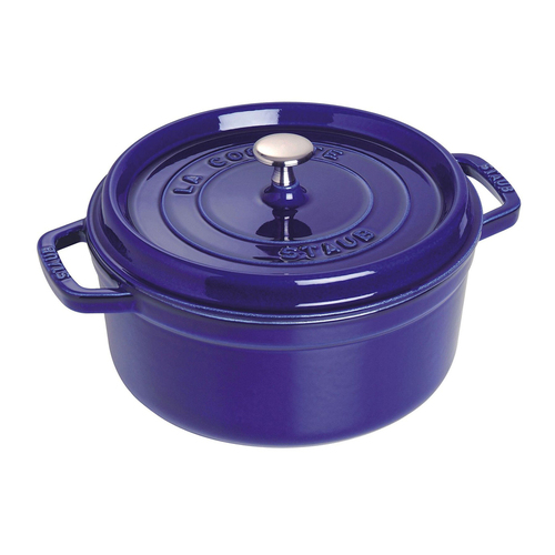 Staub 28cm/6.7L Cast Iron Round Cocotte Pot w/ Lid - Dark Blue