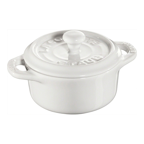 Staub 10cm Ceramic Round Mini Cocotte Cooking Pot - White