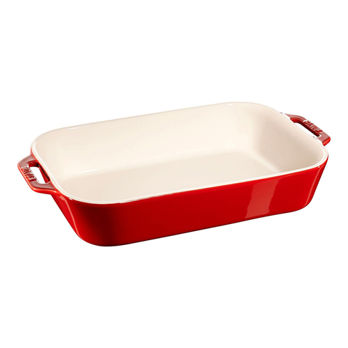 Staub Ceramic 27x20cm Gratin Dish Rectangular Oven Bakeware - Cherry