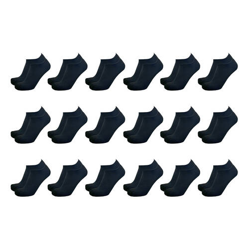 3x 6pc SofSole Comfort Cushioned No Show Socks Pair Black - Medium